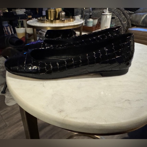 Tamara Mellon Black Croc Flats Loafers - Picture 2 of 8